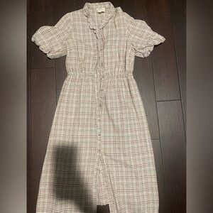 Sezane Checkered Button-Front Skirt
